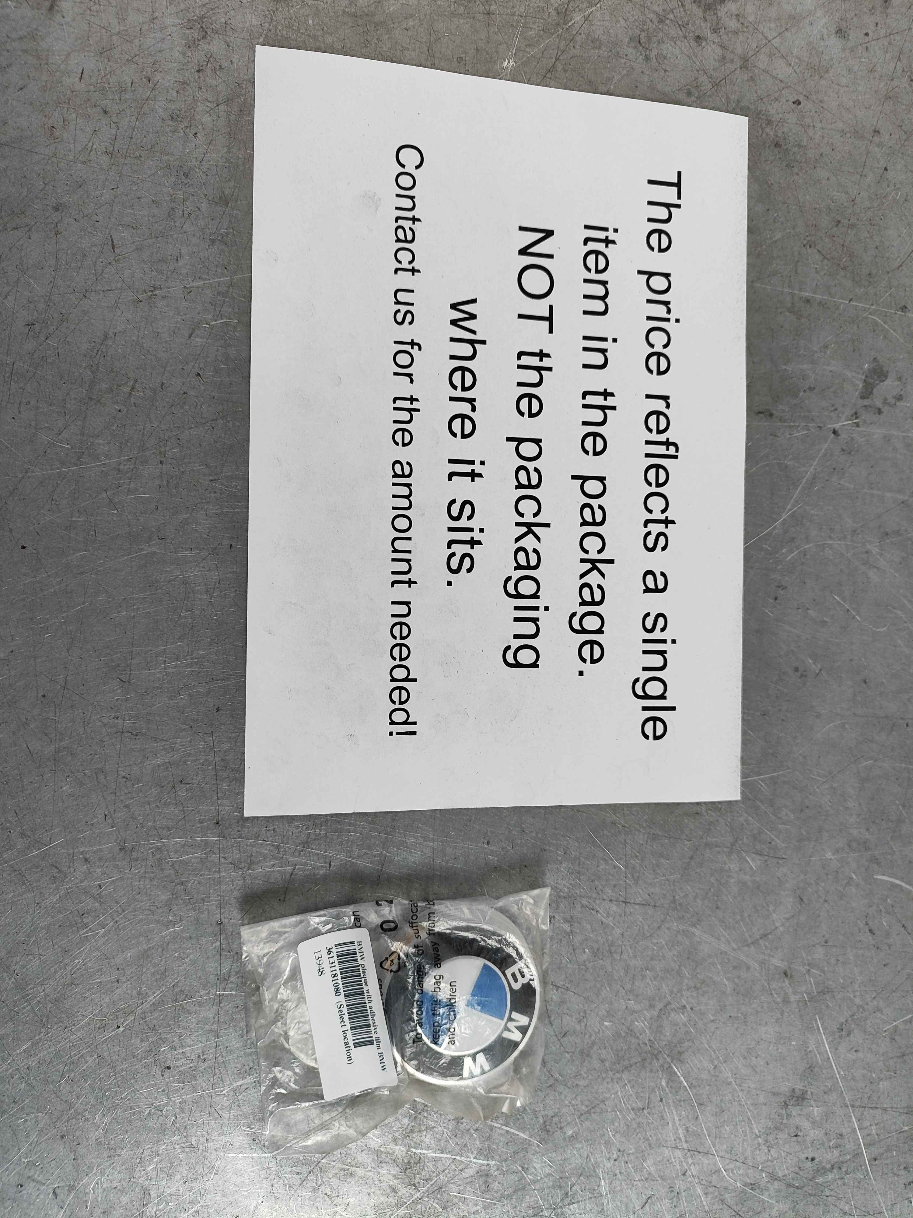 BMW plaque with adhesive film BMW