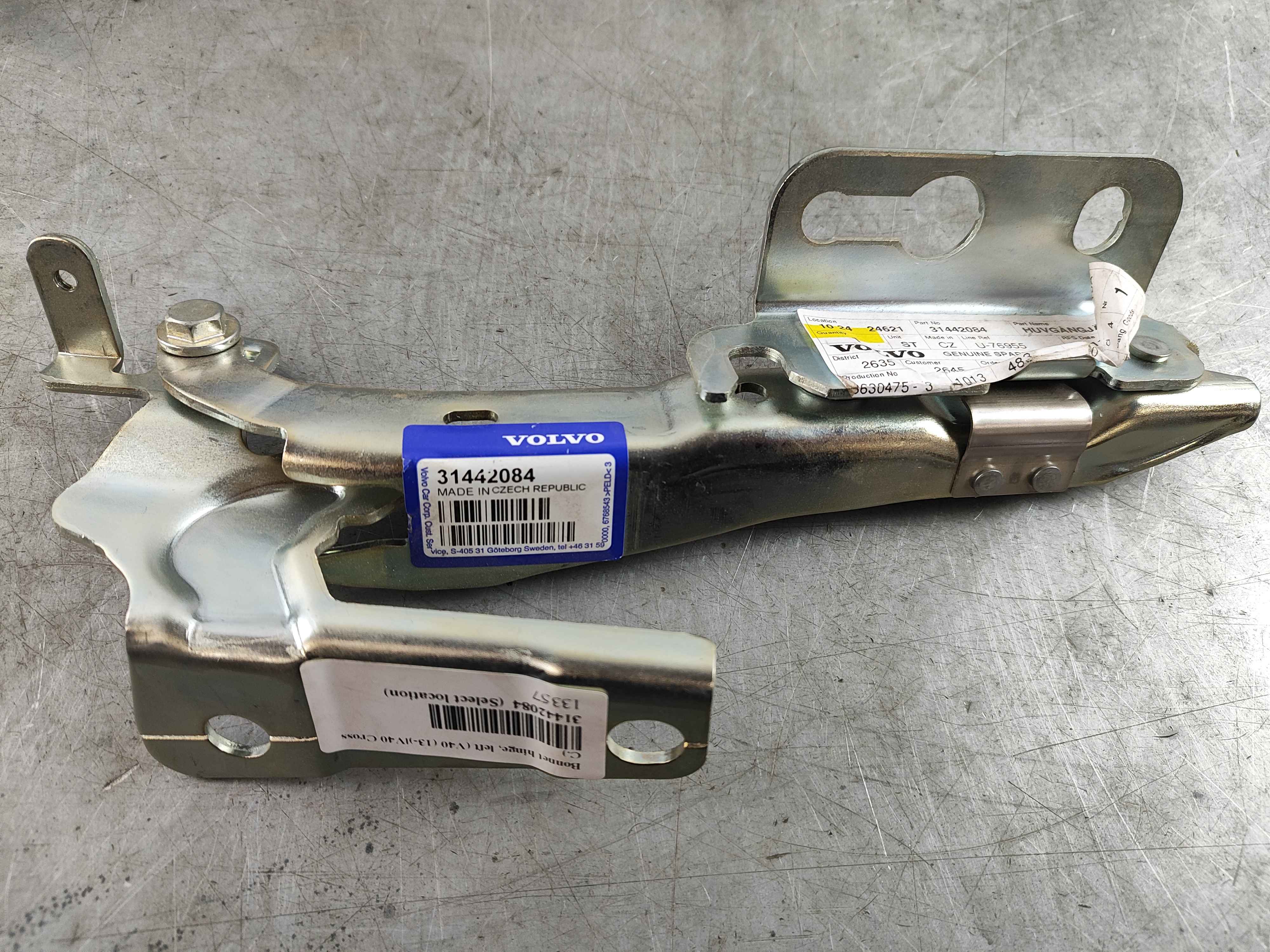 Bonnet hinge, left (V40 (13-)|V40 Cross C.)