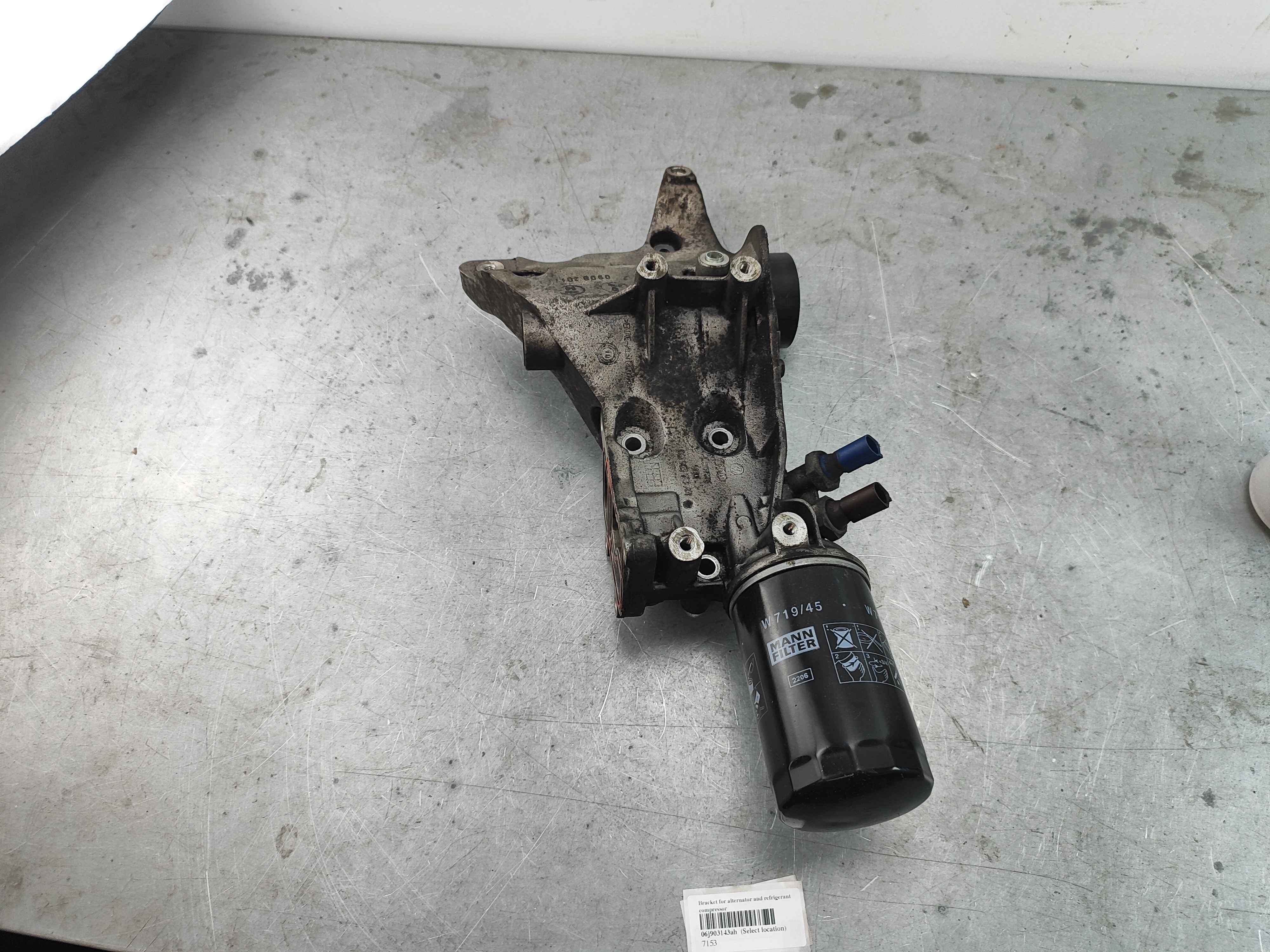 Bracket for alternator and refrigerant compressor