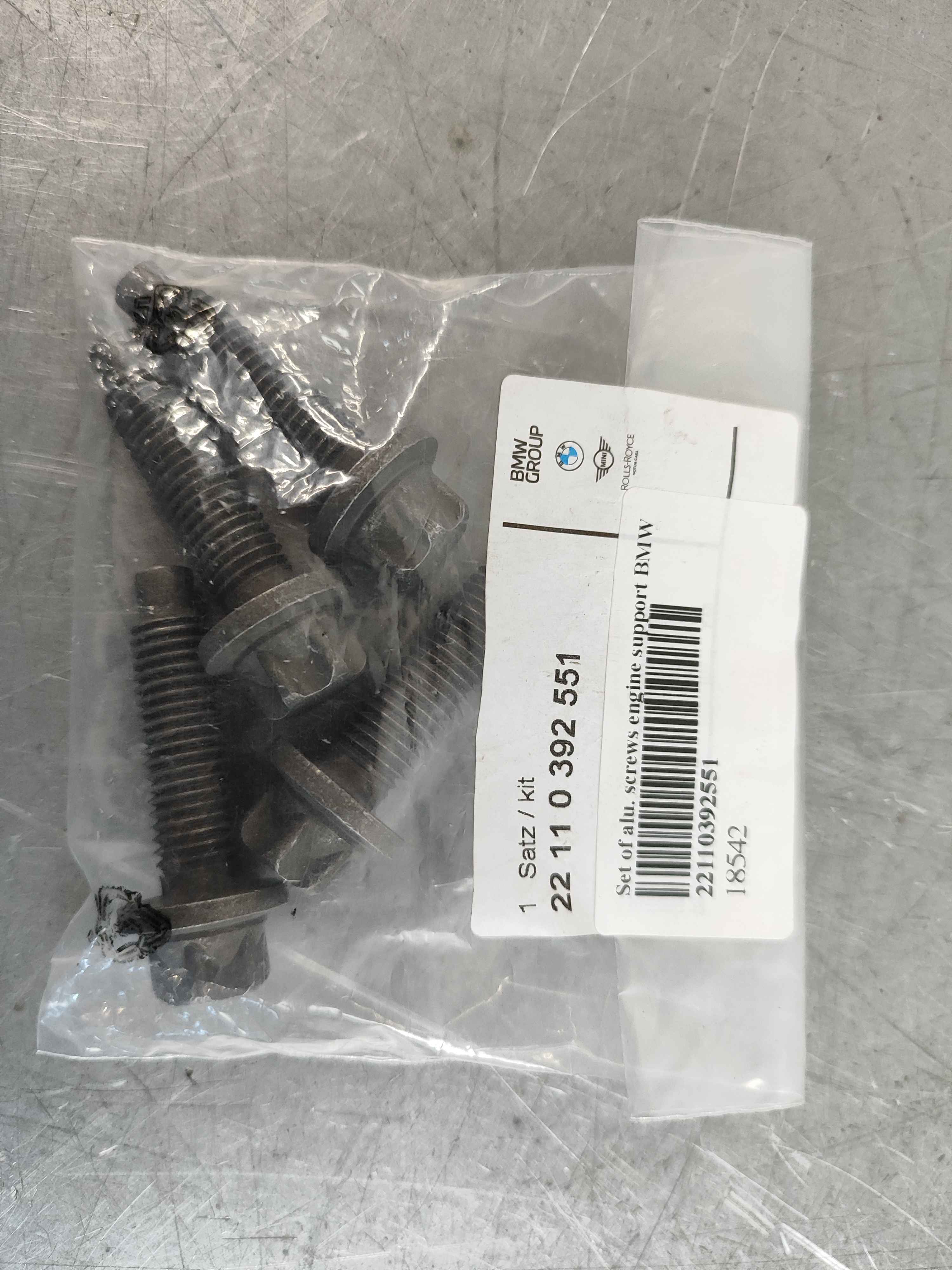Set of alu. screws engine support BMW