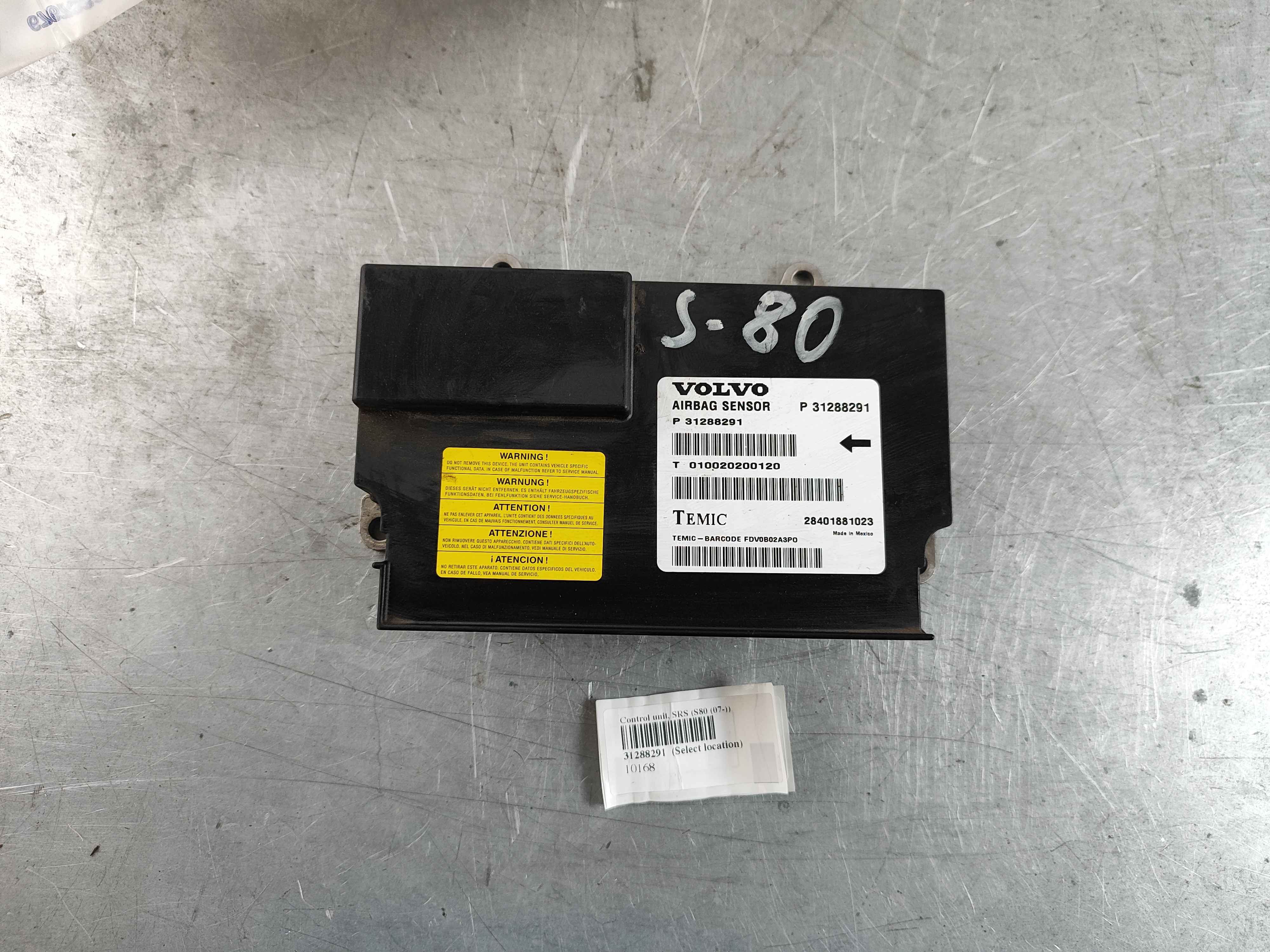 Control unit, SRS (S80 (07-))
