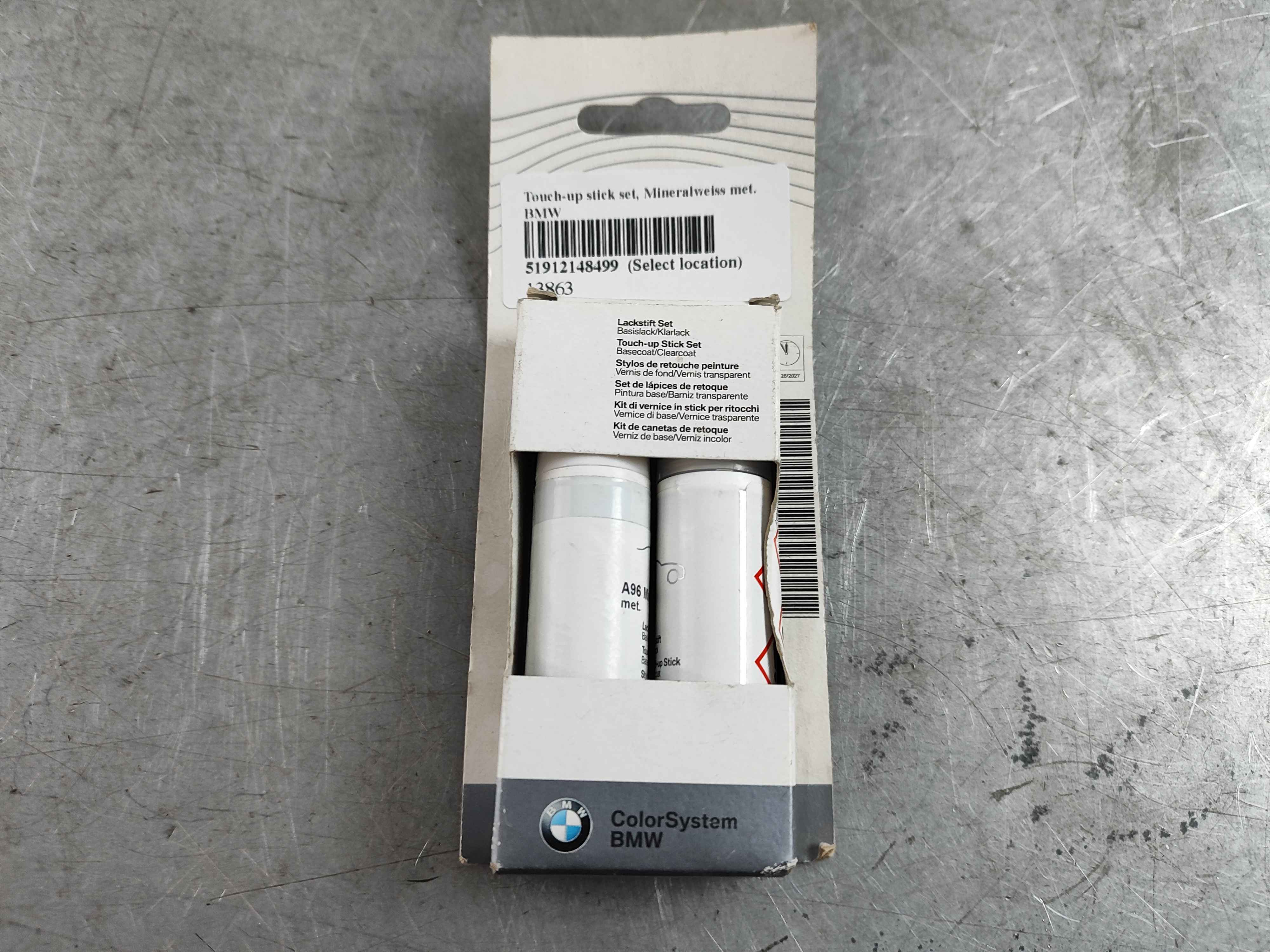 Touch-up stick set, Mineralweiss met. BMW
