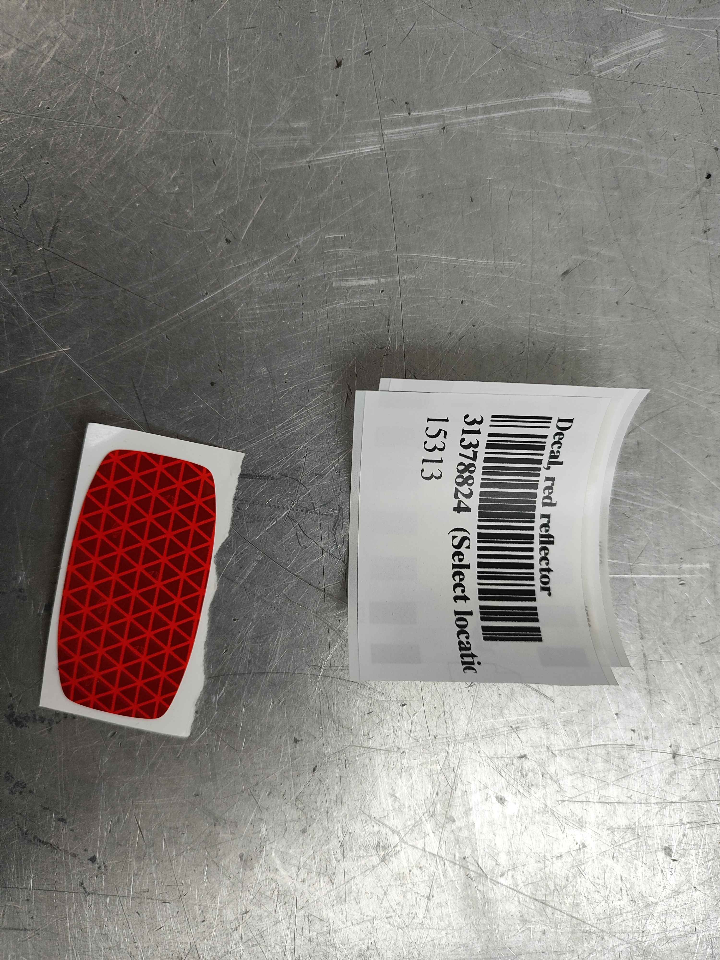 Decal, red reflector