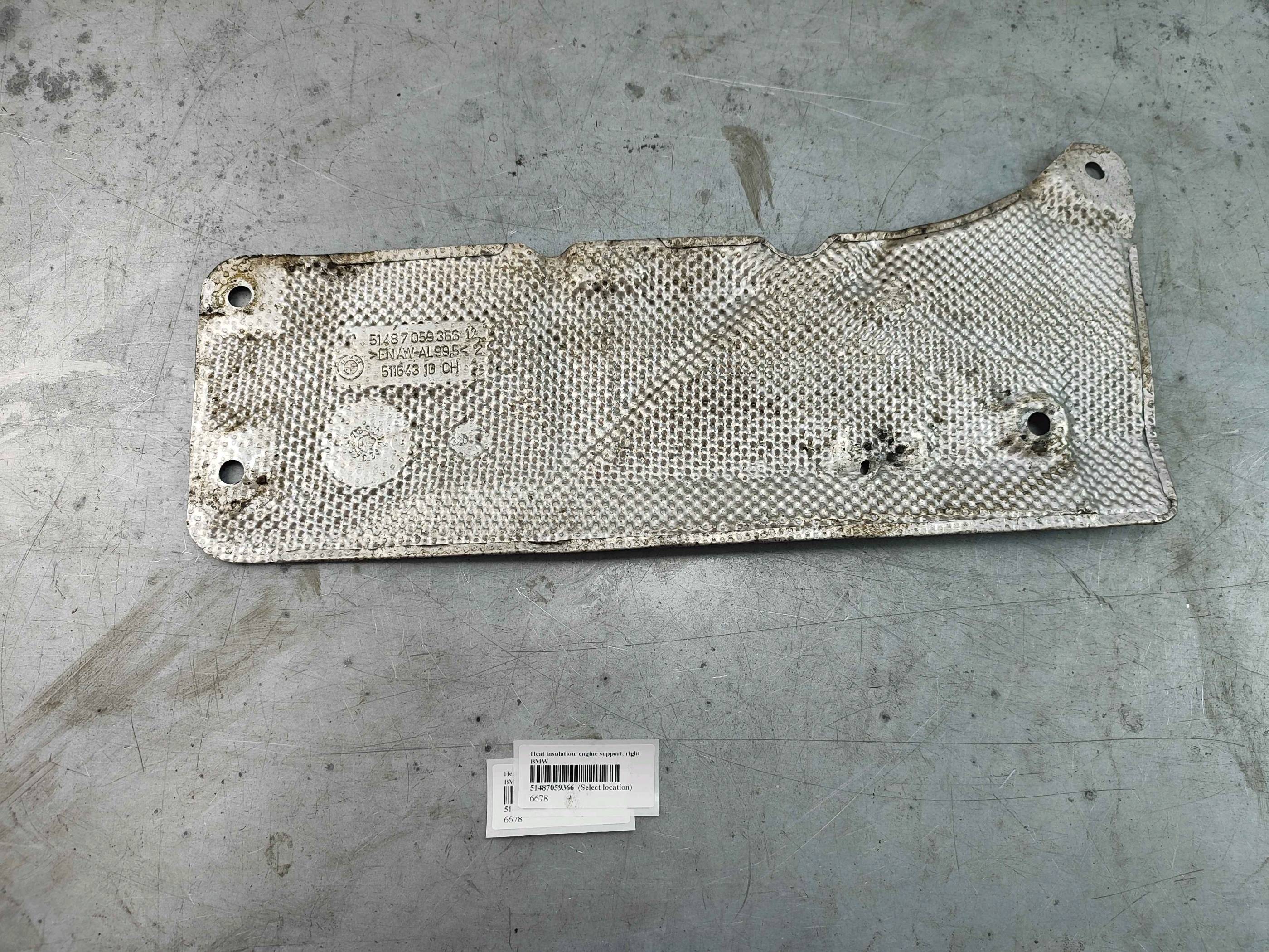 Heat insulation, engine support, right BMW