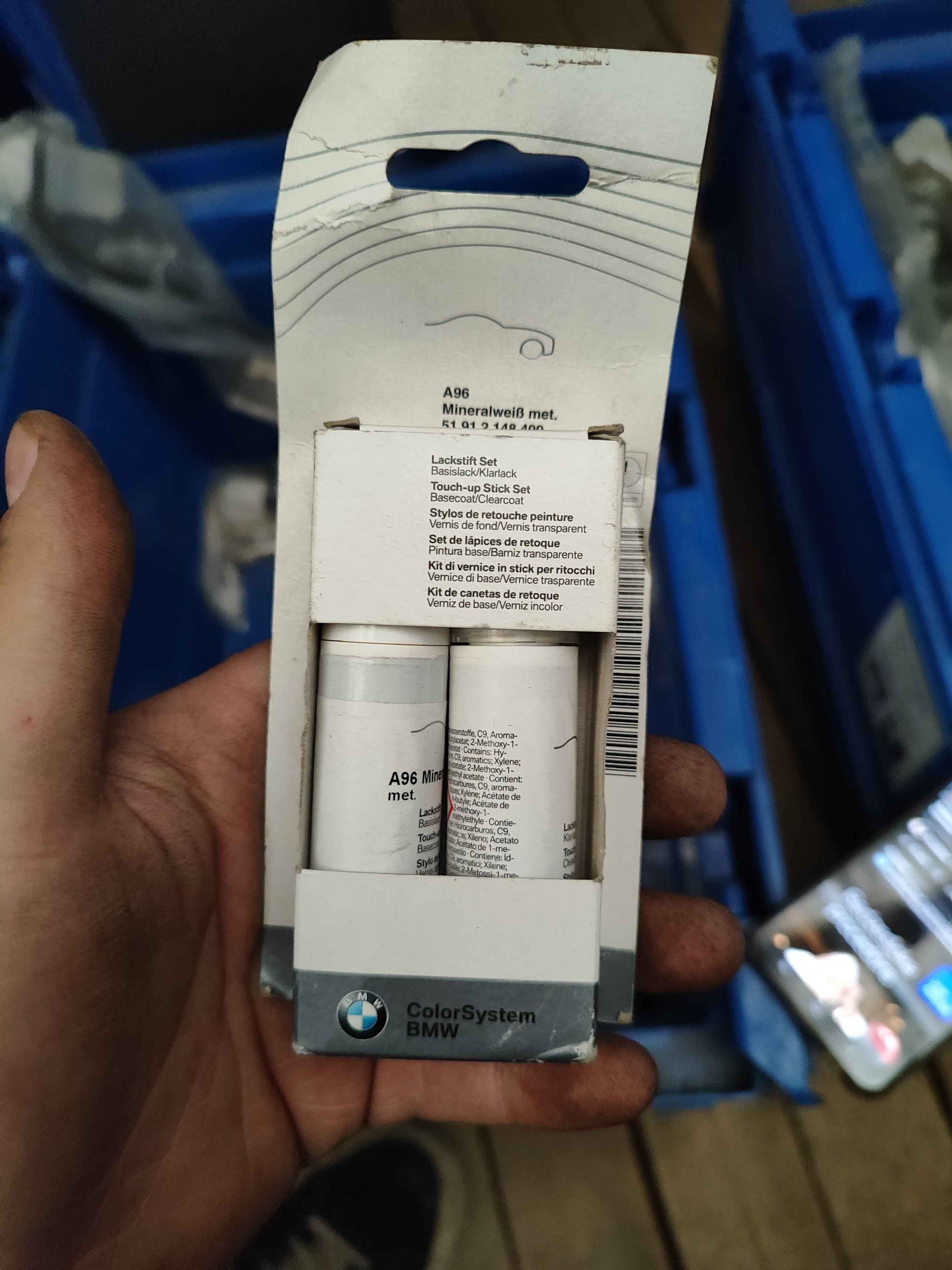 Touch-up stick set, Mineralweiss met. BMW