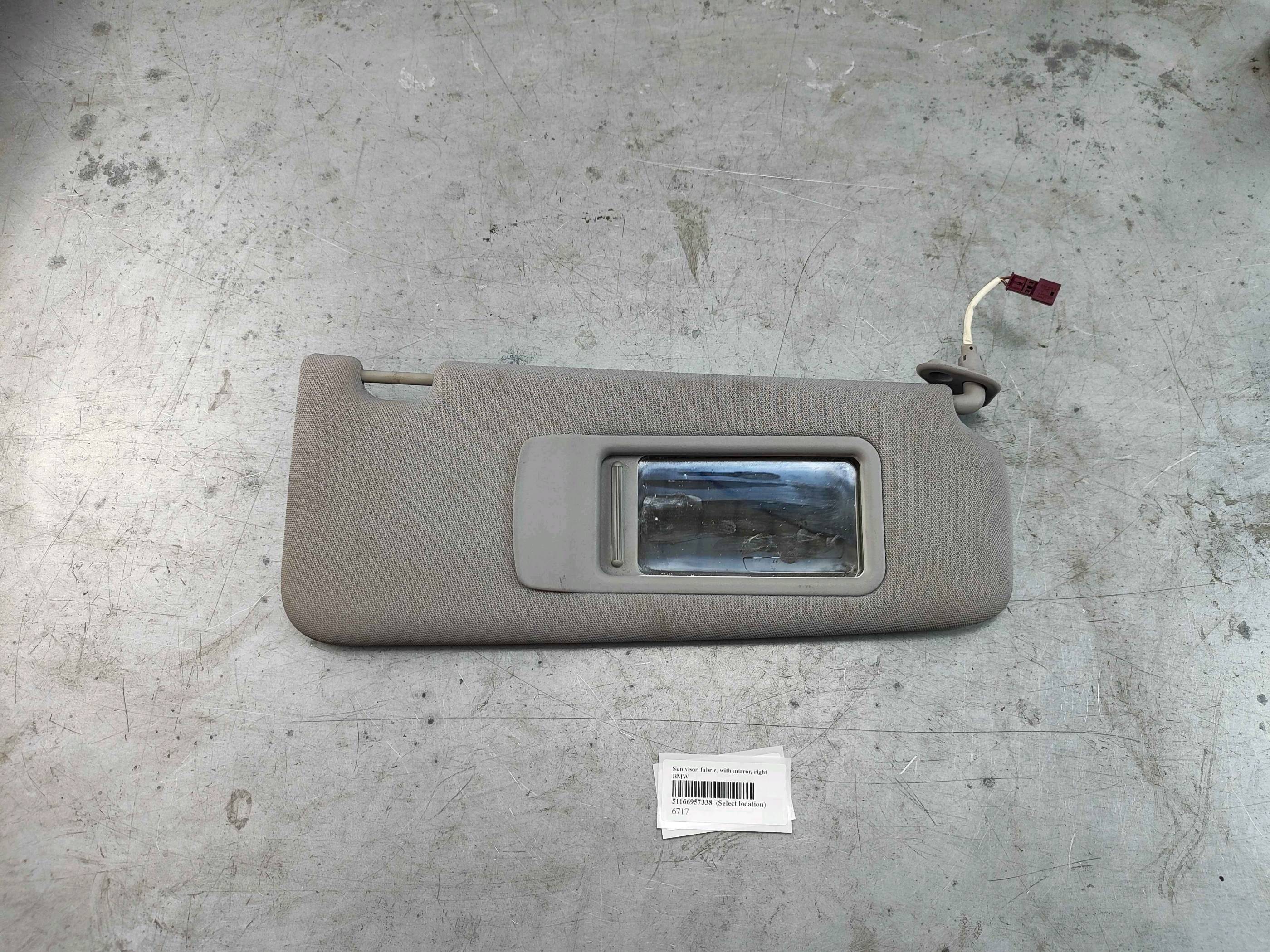 Sun visor, fabric, with mirror, right BMW