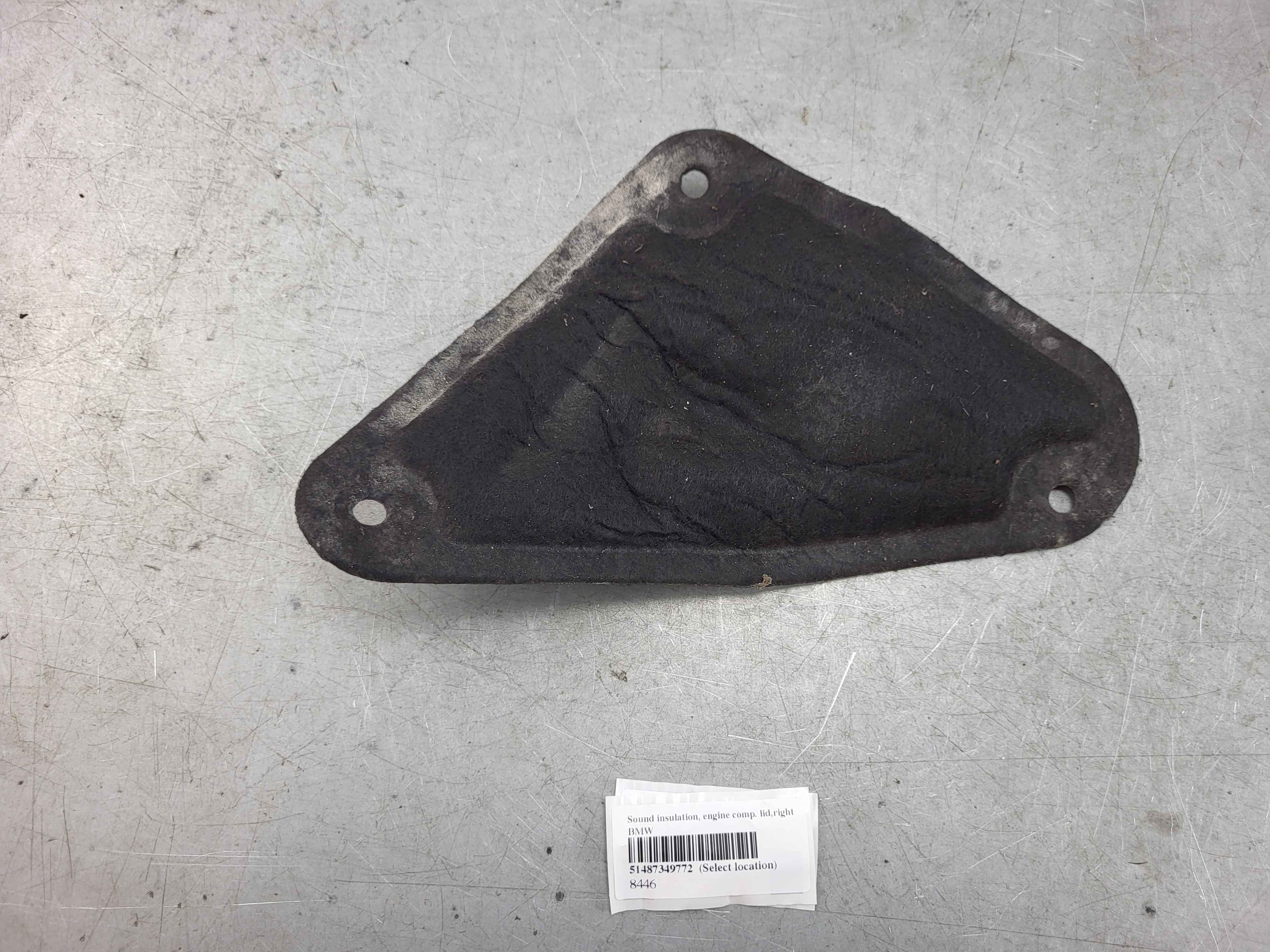 Sound insulation, engine comp. lid,right BMW
