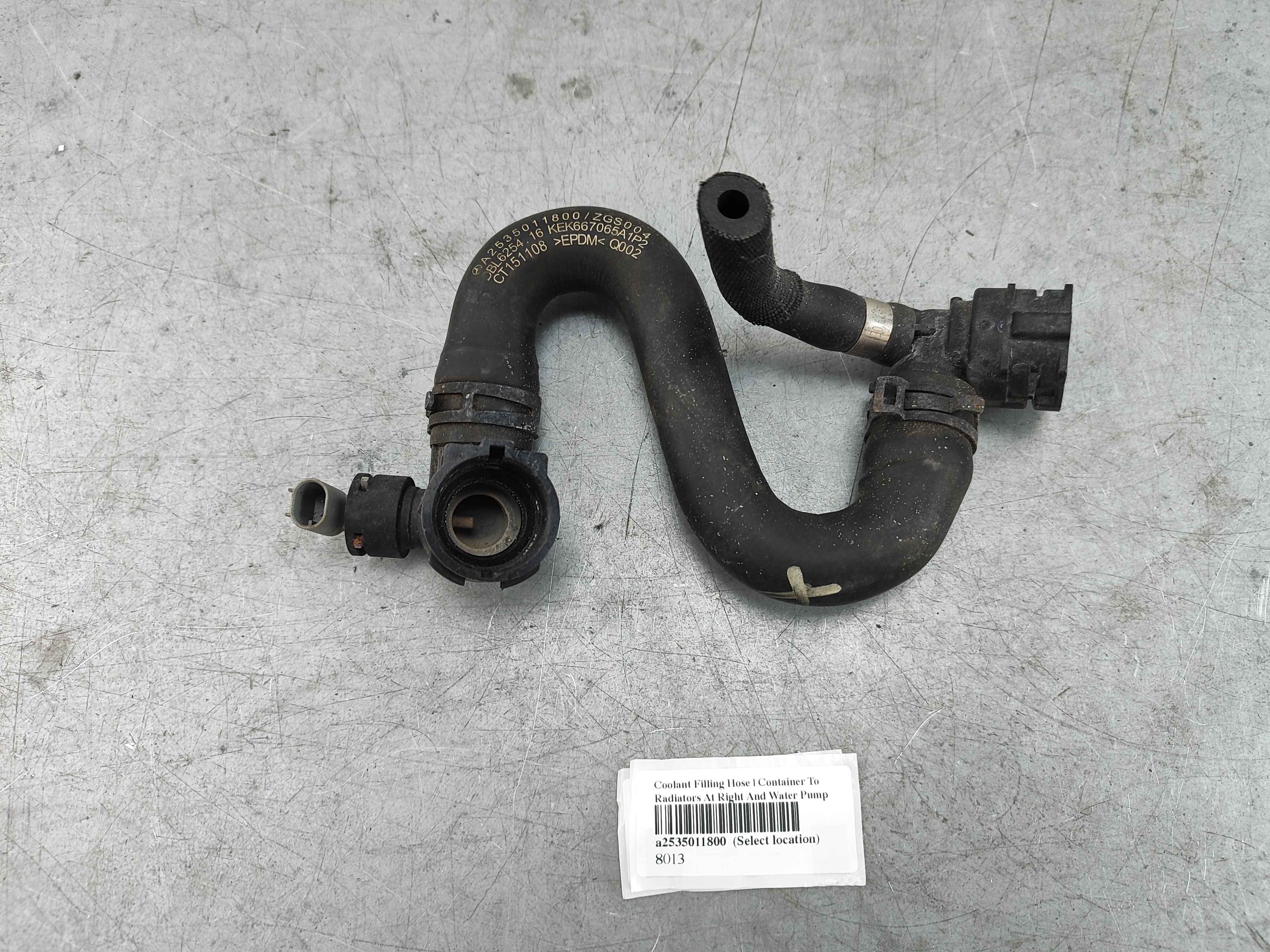 Coolant Filling Hose | Container To Radiators At Right And Water Pump