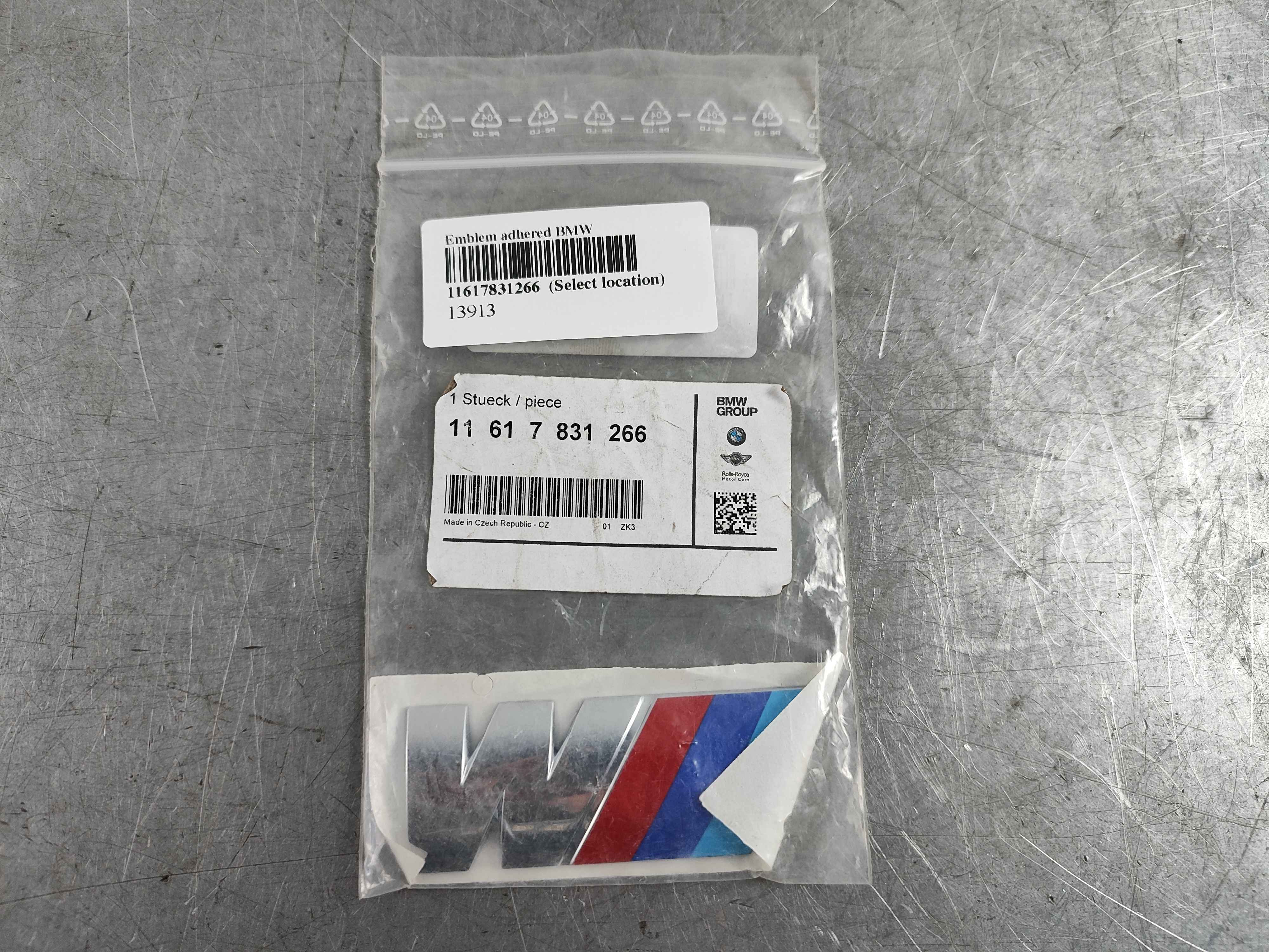 Emblem adhered BMW