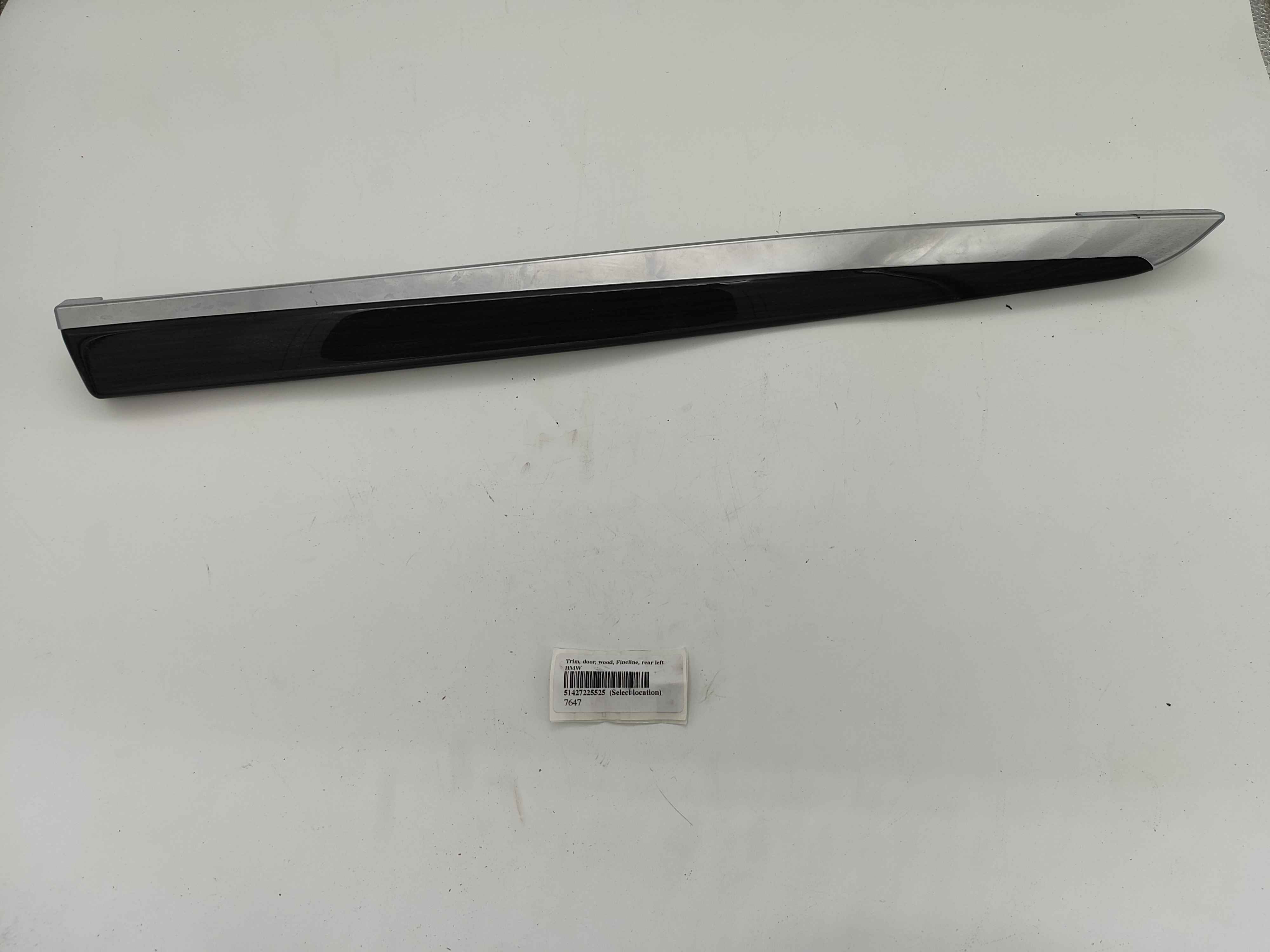 Trim, door, wood, Fineline, rear left BMW