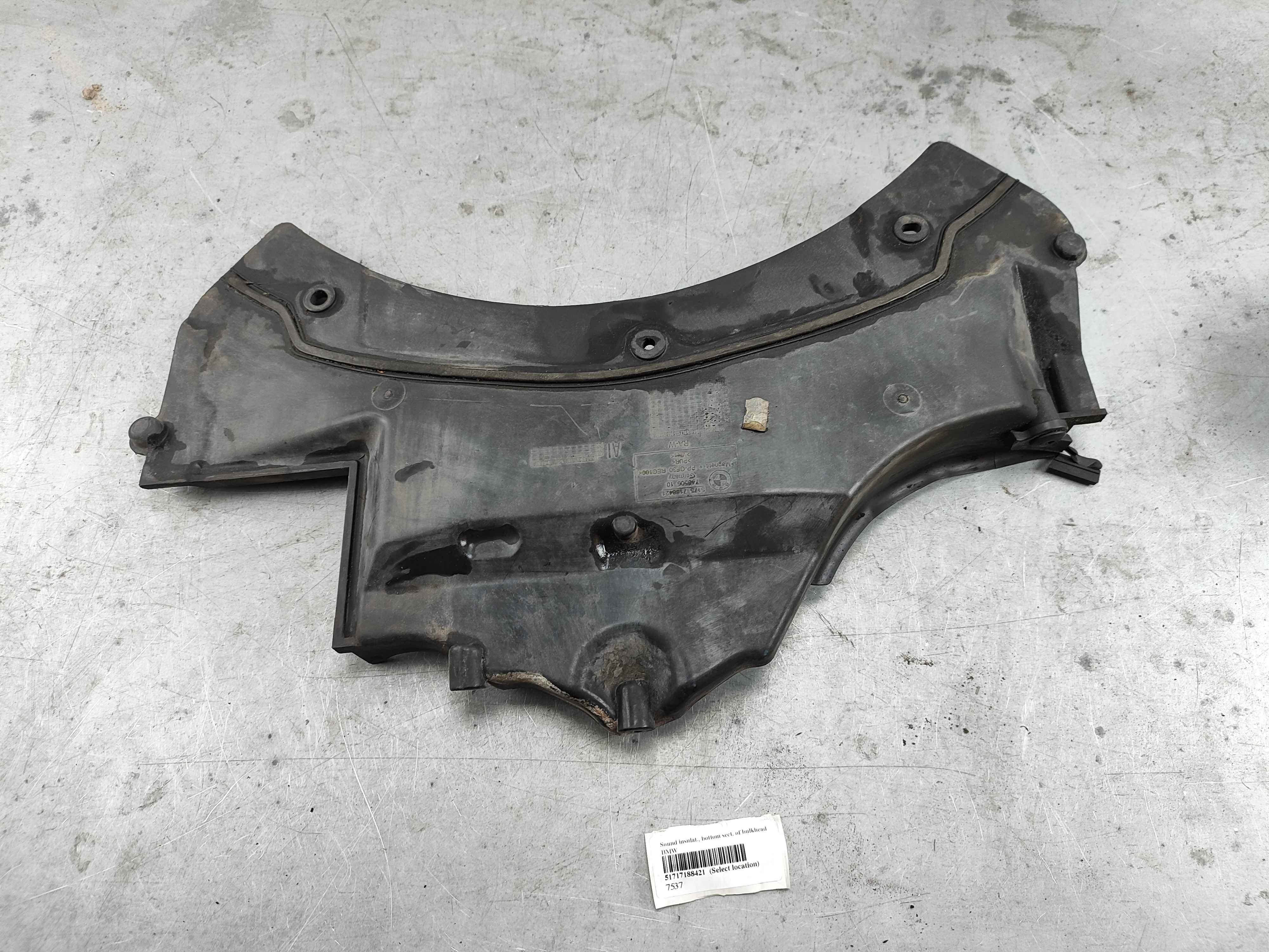 Sound insulat., bottom sect. of bulkhead BMW
