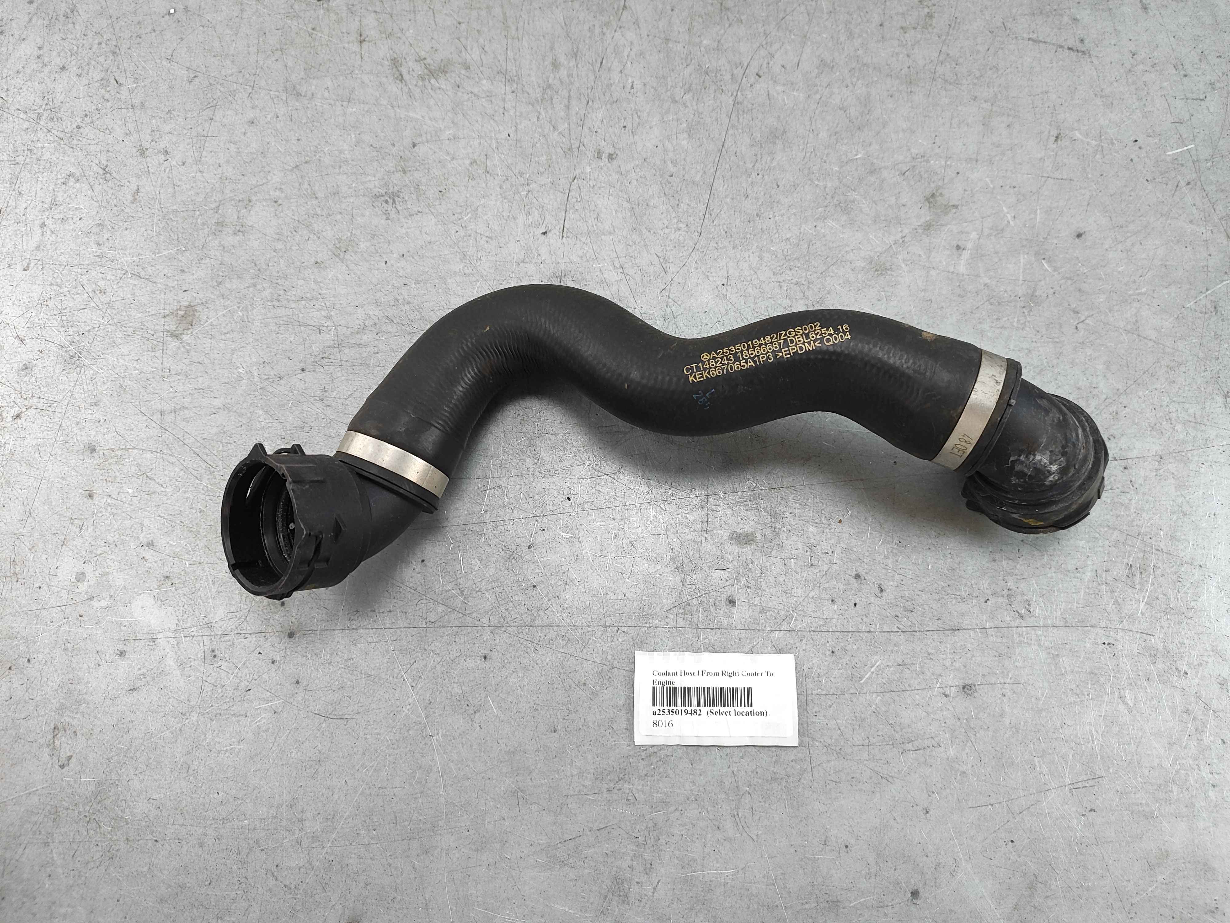 Coolant Hose | From Right Cooler To Engine