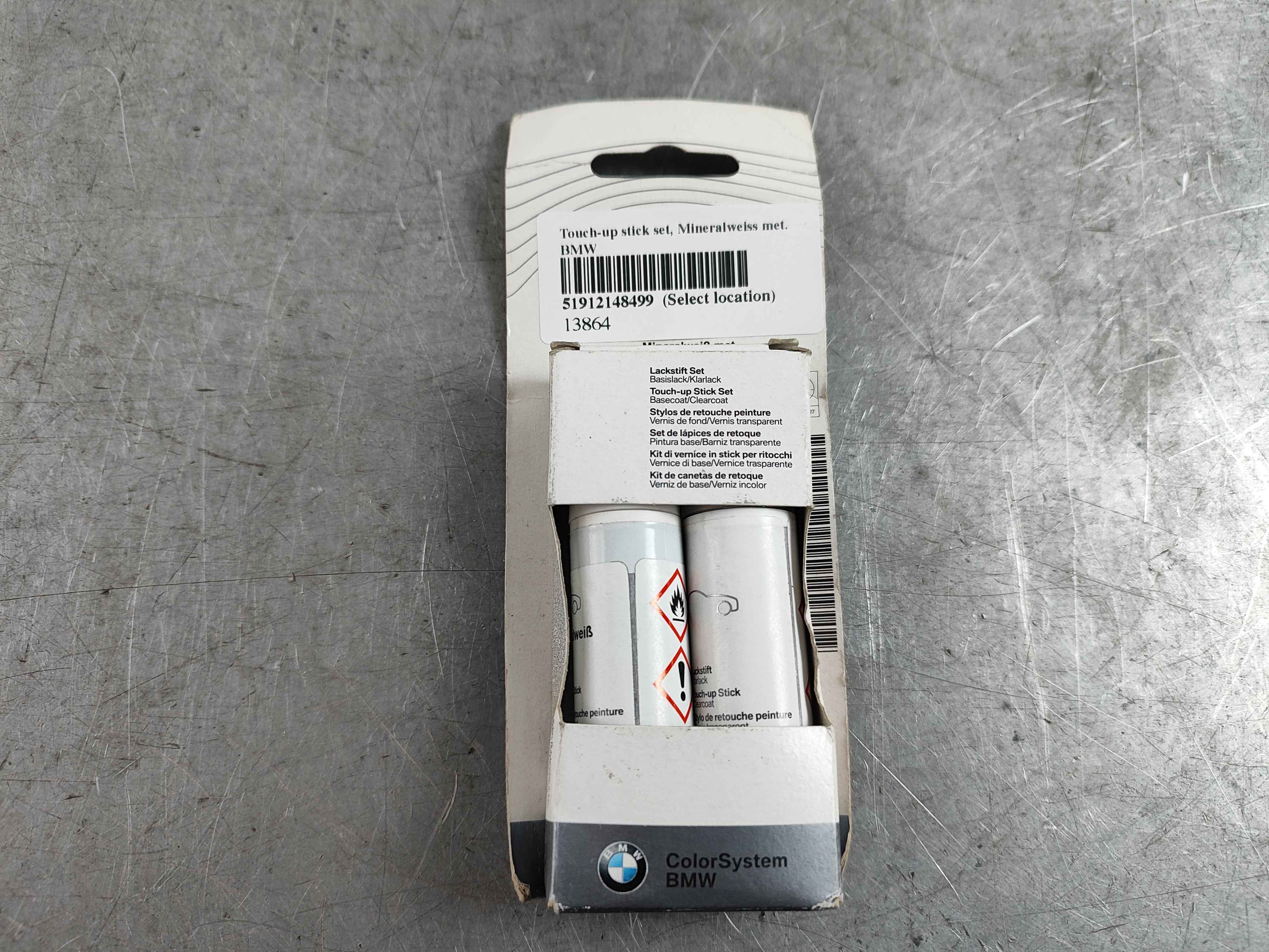 Touch-up stick set, Mineralweiss met. BMW