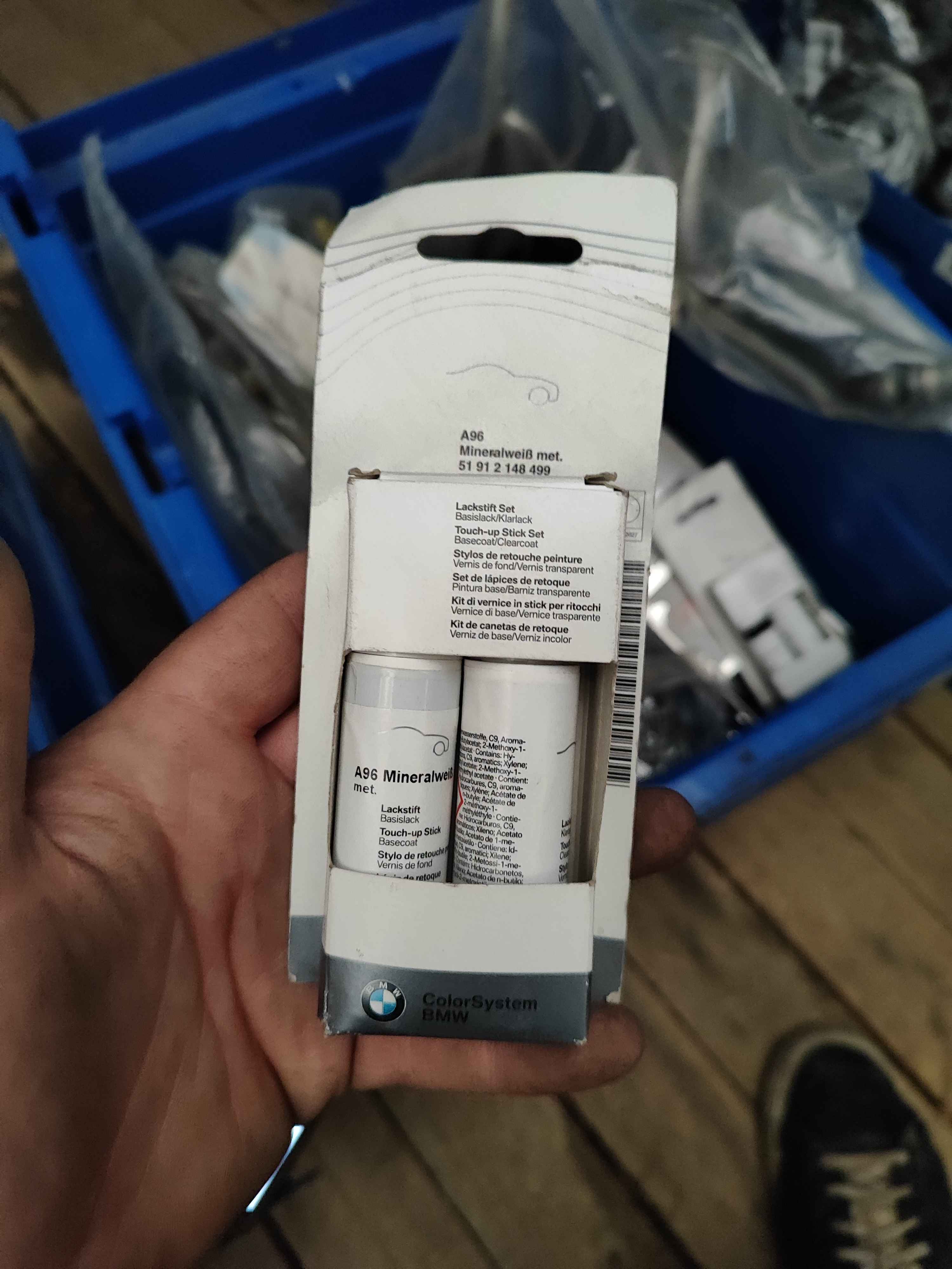 Touch-up stick set, Mineralweiss met. BMW