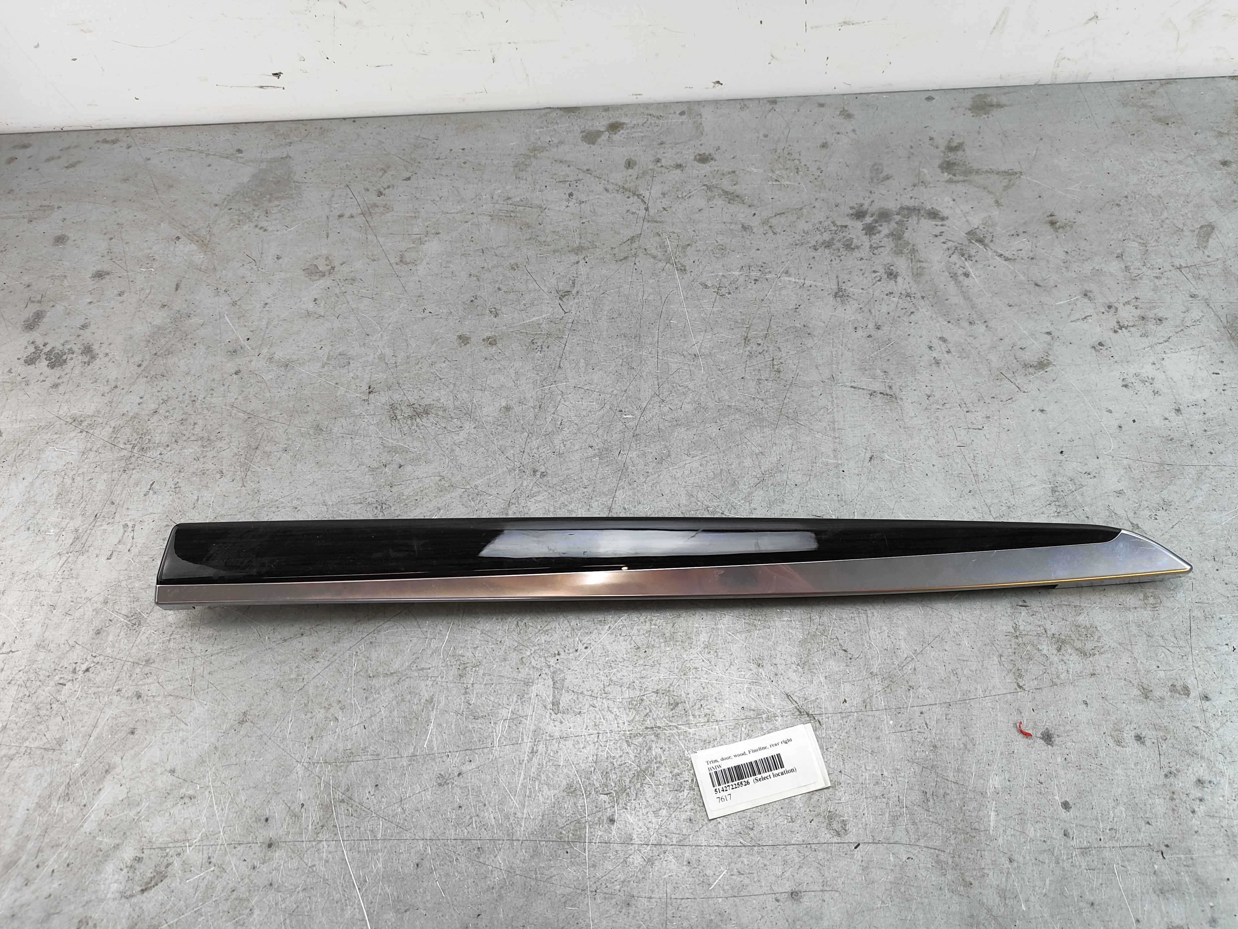 Trim, door, wood, Fineline, rear right BMW
