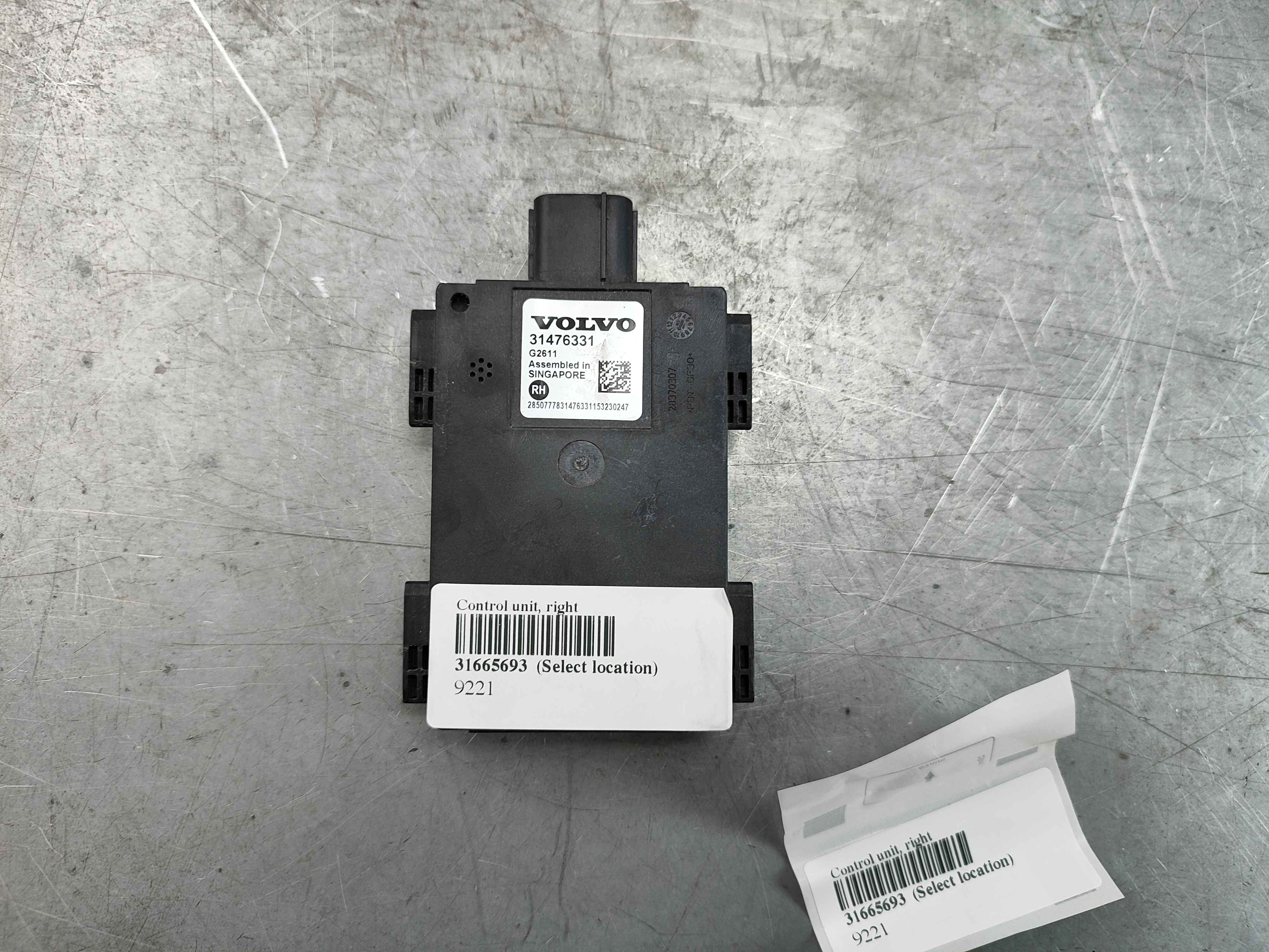 Control unit, right