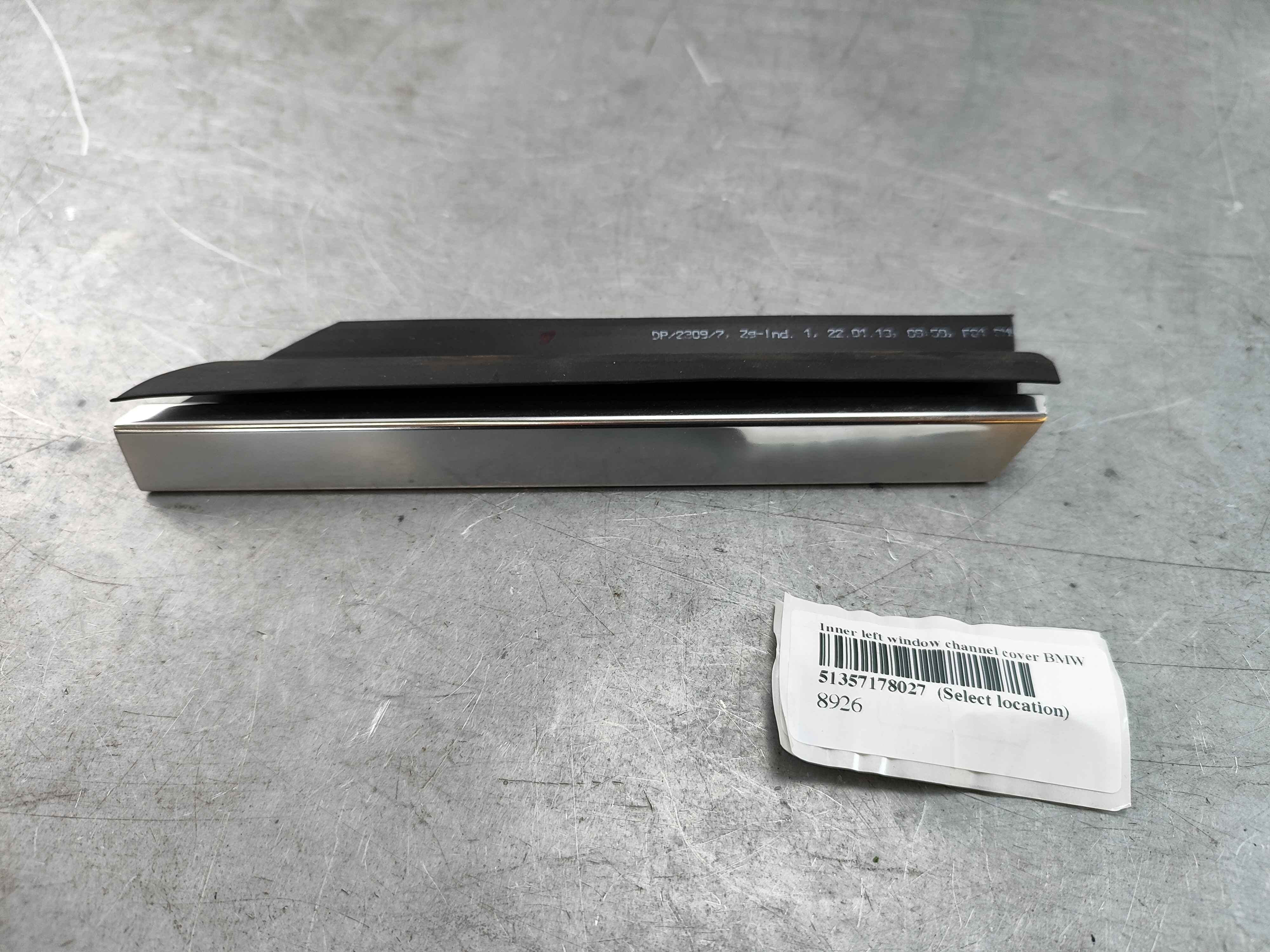 Inner left window channel cover BMW