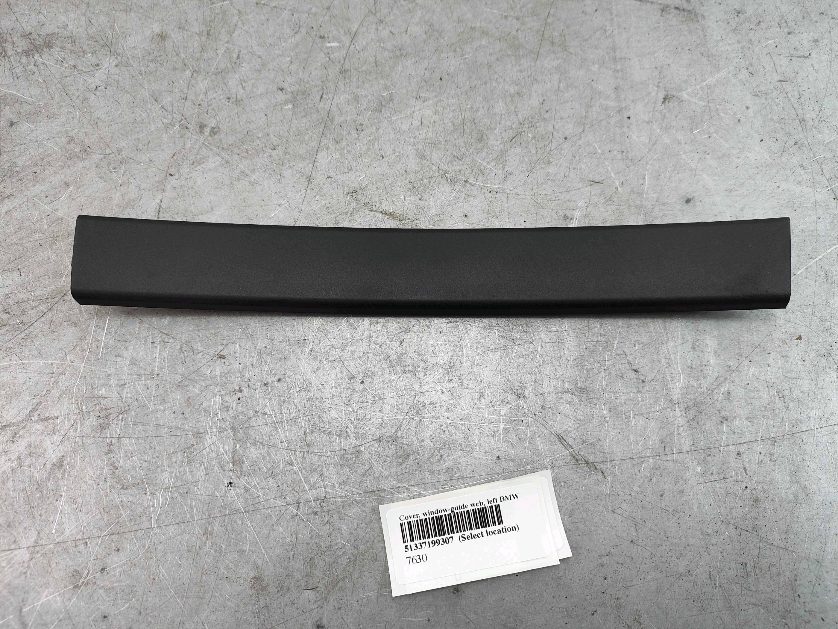 Cover, window-guide web, left BMW