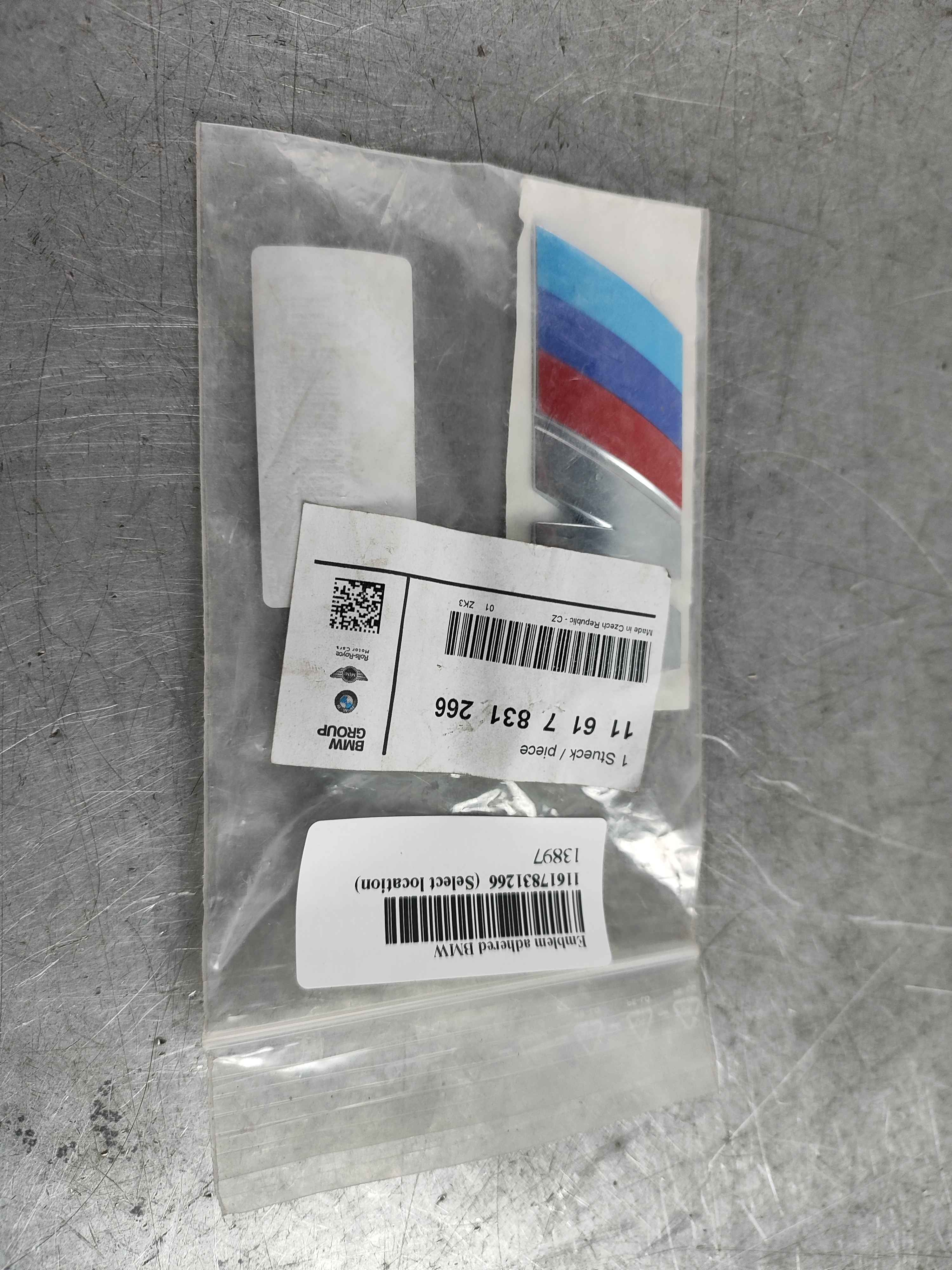 Emblem adhered BMW